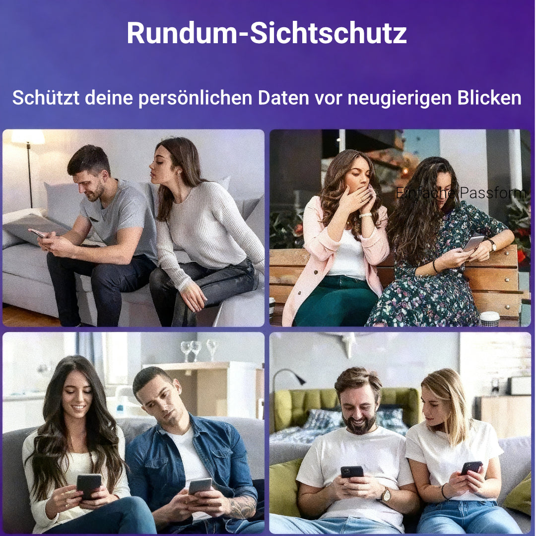 3x Schutzglas 9H Privacy Anti-Spy für iPhone 7-17 Pro Max