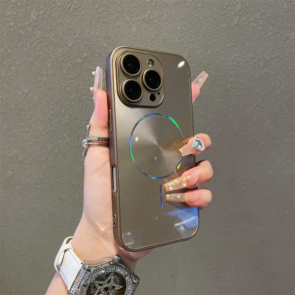 Aurora Glitzer Hülle für iPhone 17 16 15 14 13 Magnetisch Kameraschutz