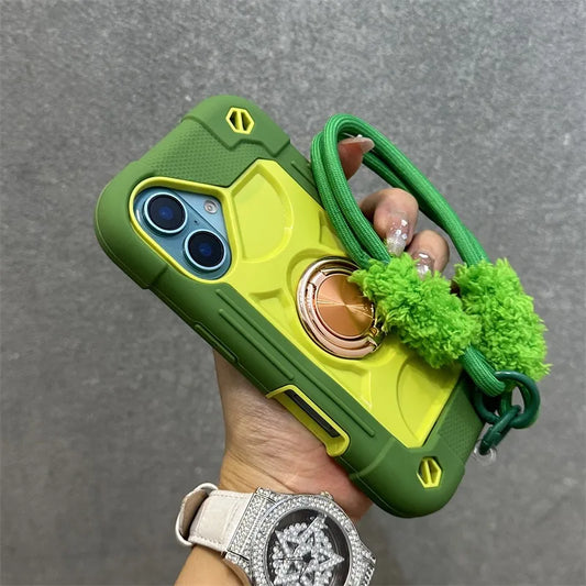Ringhalter Hülle für iPhone 17 16 15 14 13 12 11 Pro Max mit Lanyard Robust