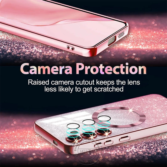 Glitzer Magnetische Hülle für Samsung Galaxy S20–S25 Ultra Note 20