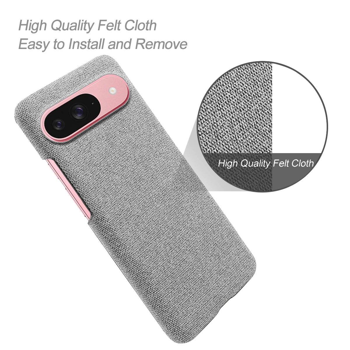 Cover in Tessuto Opaco per Google Pixel 9/10 Pro XL – Design in Feltro