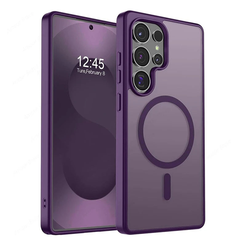 Magnetische Hülle für Samsung Galaxy S26 S25 S24 S23 transparent matt