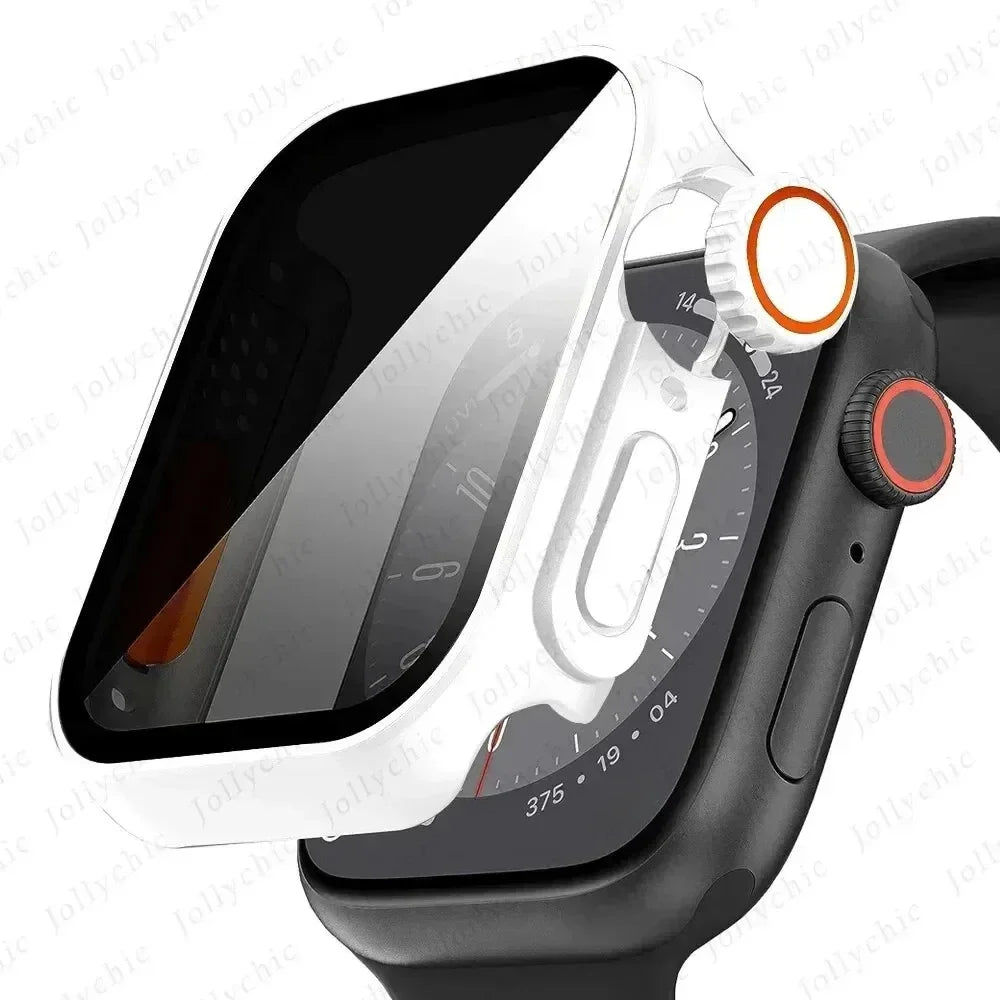 Schutzhülle mit Privacy Glas für Watch Serie 9 8 7 6 5 4 SE 40-45mm