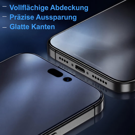 Mattes Schutzglas 3er-Set für iPhone 16 15 14 13 12 11 Pro Max Anti-Glare