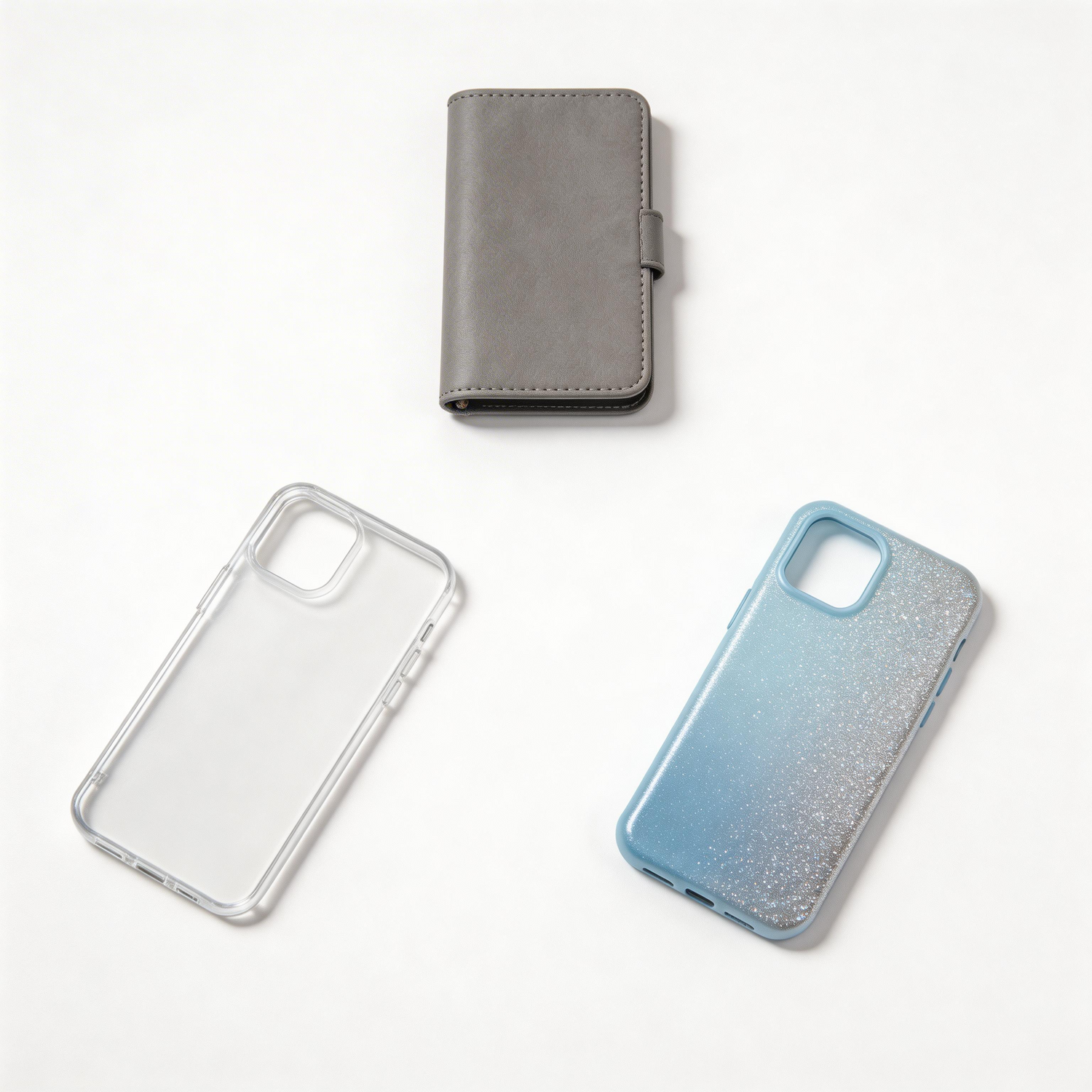 Schutzhüllen für Samsung Galaxy – Flip-Wallet, Glitzer und transparent