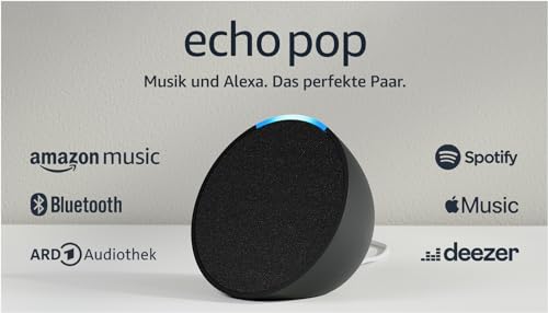 Amazon Echo Pop (neueste Gen) – Kompakter Alexa-Lautsprecher Lavender Bloom