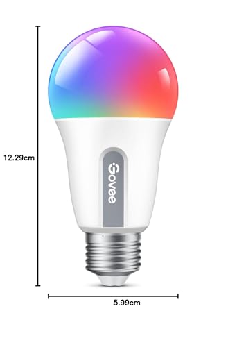 Govee Smart Bulb E27, WiFi LED Lamp RGBWW Compatible with Matter, Alexa and Google Assistant, dimmable with 16 million DIY Colors, 800LM, 54 Scenes, Smart Home Alexa Accessories, 2 pack