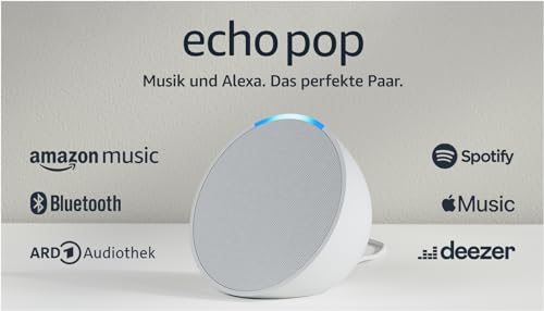 Amazon Echo Pop (neueste Gen) – Kompakter Alexa-Lautsprecher Lavender Bloom
