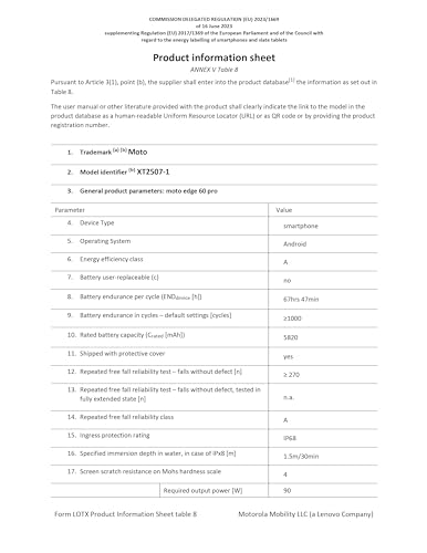 Motorola Edge 60 Pro 5G 8/256GB Shadow 6,7" Super HD Display