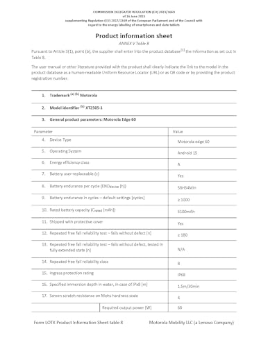 Motorola Edge 60 Pro 5G 8/256GB Shadow 6,7" Super HD Display