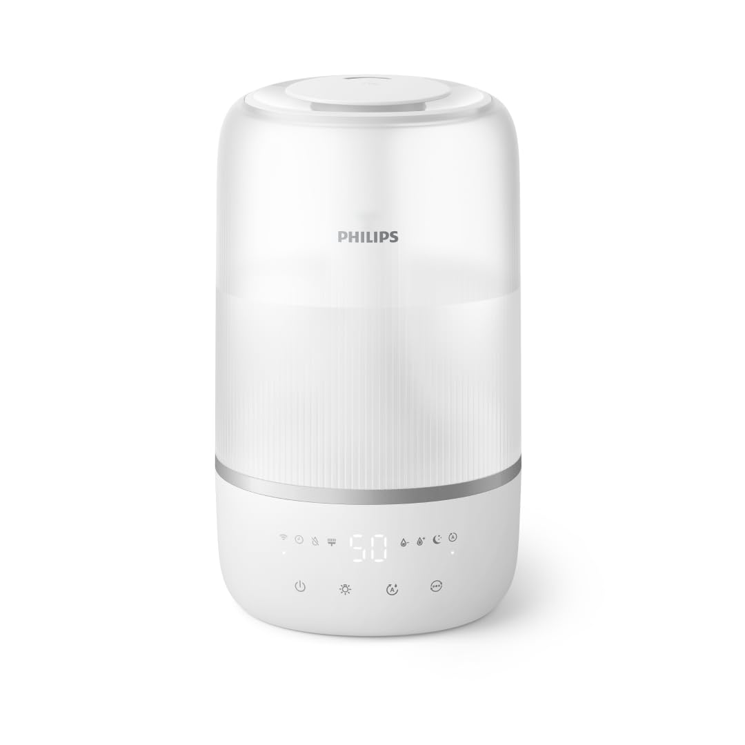 Philips Smart Humidifier - Compact yet Powerful with Sky-High Mist, Aromatherapy, Quiet with Sleep Function and Night Light, for (Sleep) Rooms up to 41 m² (HU1510/03)