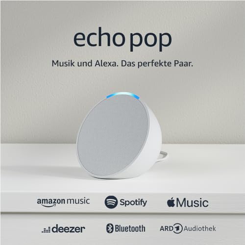 Amazon Echo Pop (neueste Gen) – Kompakter Alexa-Lautsprecher Lavender Bloom