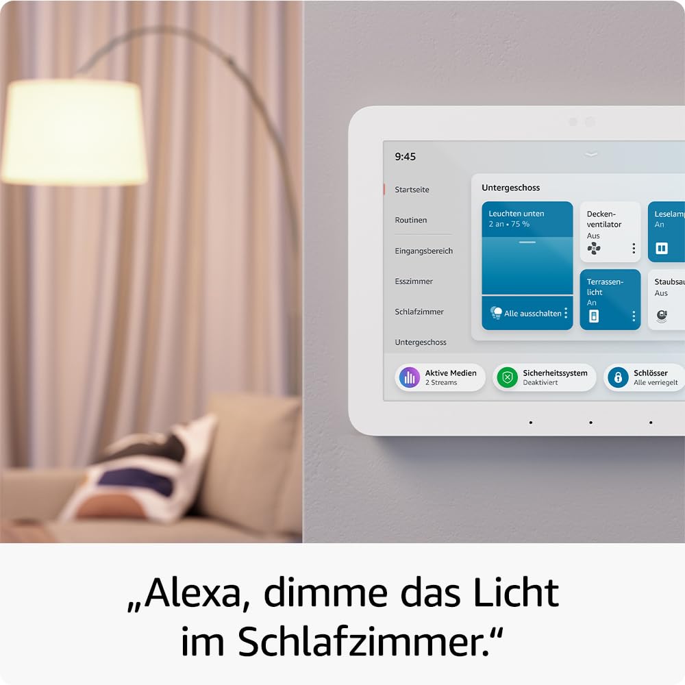 Echo Hub (neueste Gen) – 8" Alexa Smart-Home Panel, kompatibel mit Geräten