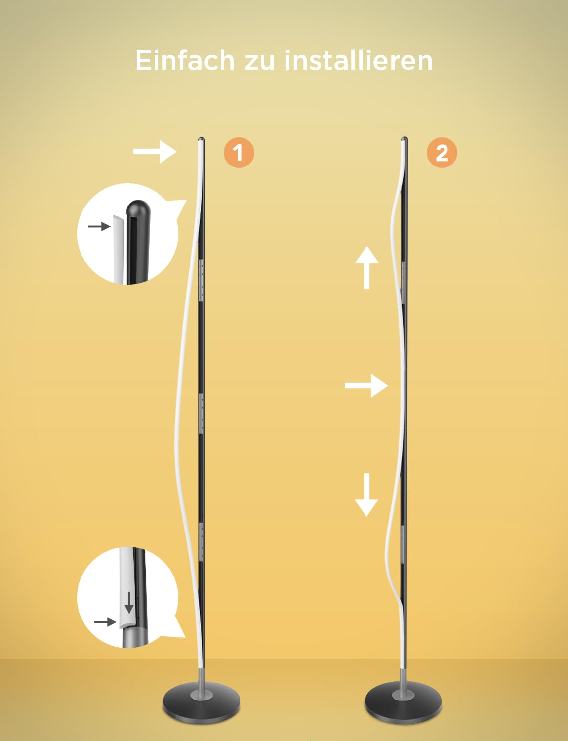 Govee RGBIC LED Stehlampe, WLAN, dimmbar, Alexa, Gaming Zimmer