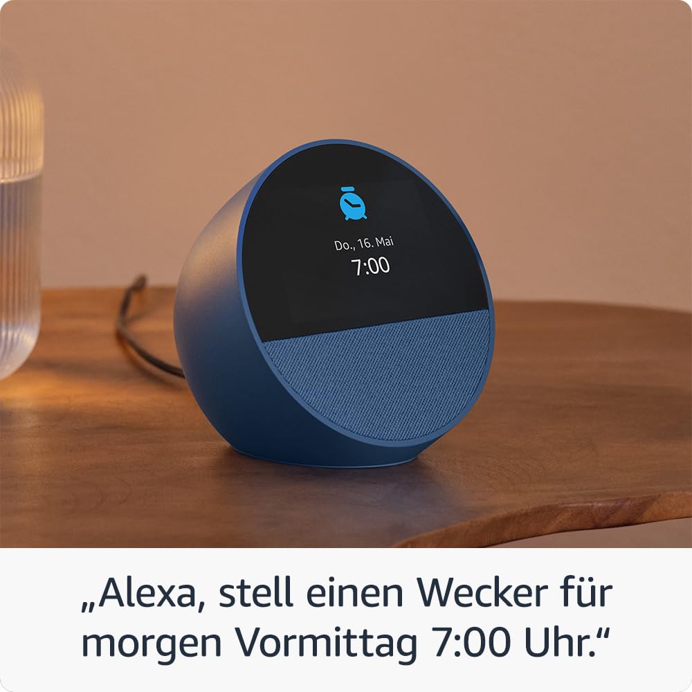 Amazon Echo Spot (2024) – Smarter Wecker mit Alexa & kräftigem Klang, Schwarz