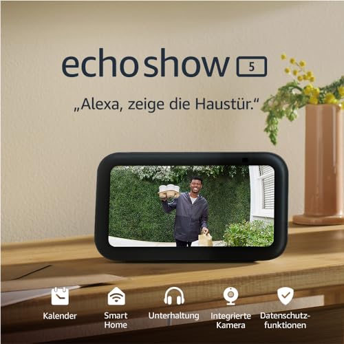 Echo Show 5 (neueste Gen) – Kompakter Smart-Touchscreen mit Alexa, Anthrazit