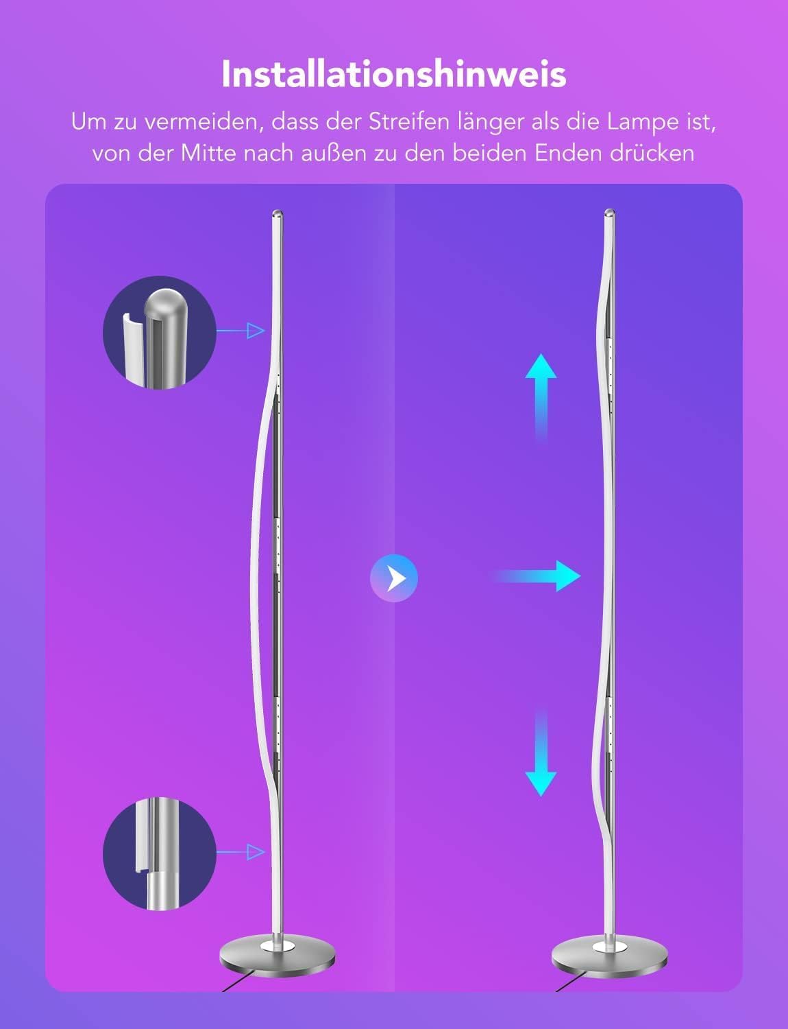 Govee RGBIC LED Stehlampe, WLAN, dimmbar, Alexa, Gaming Zimmer