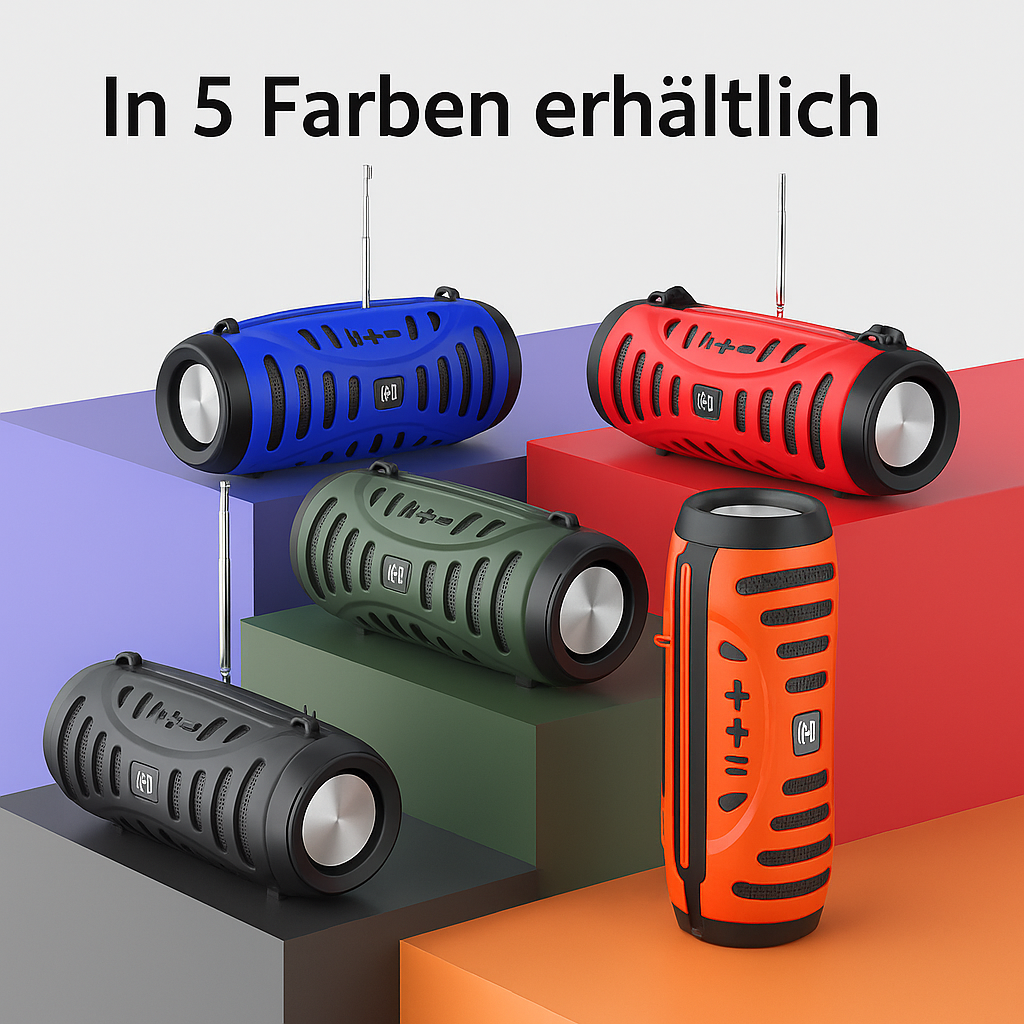 Powerful Bluetooth Speaker – 10W Bass, FM Radio, USB & TF-Card, 3–4h Playtime