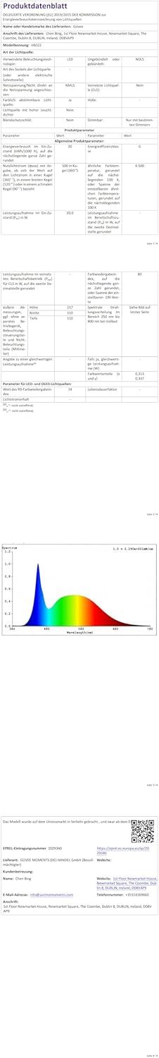 Govee LED Tischlampe, dimmbar RGBICWW, Alexa, 500 lm