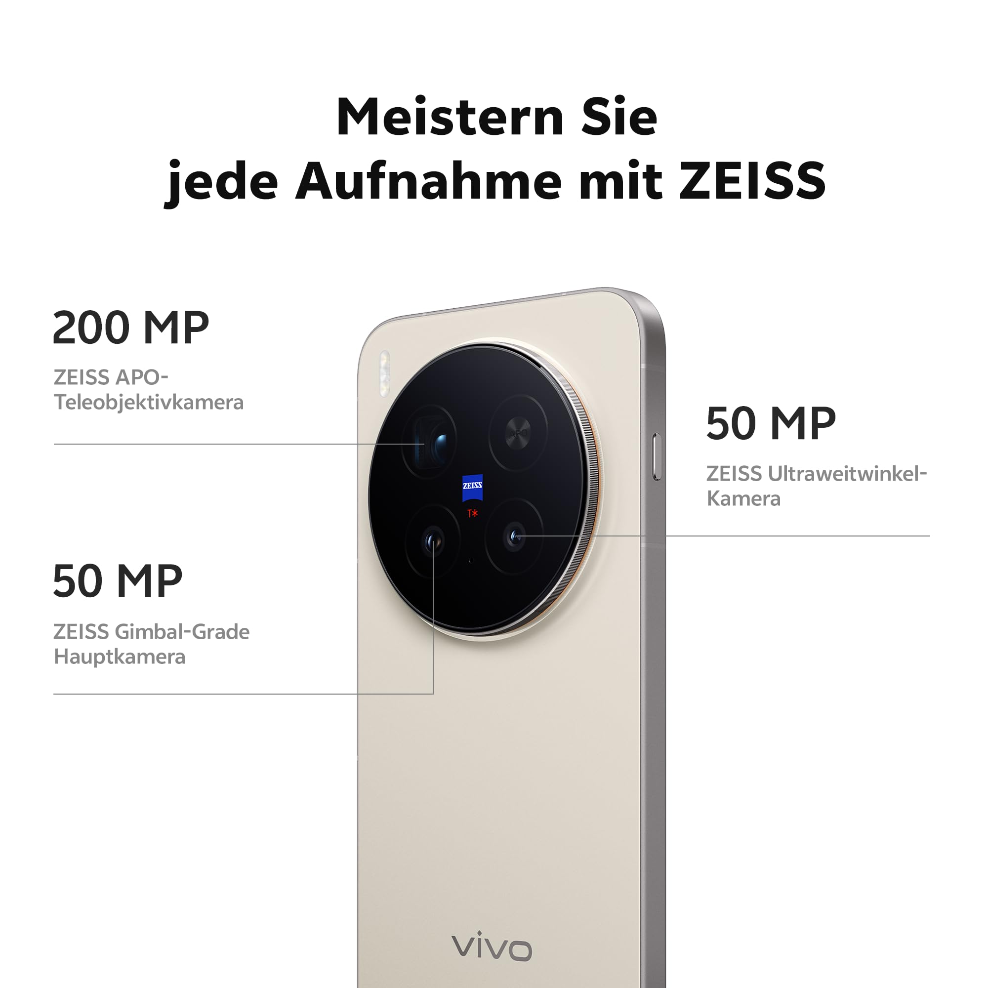 vivo X300 5G Smartphone 12+256 GB mit 200 MP ZEISS-Kamera