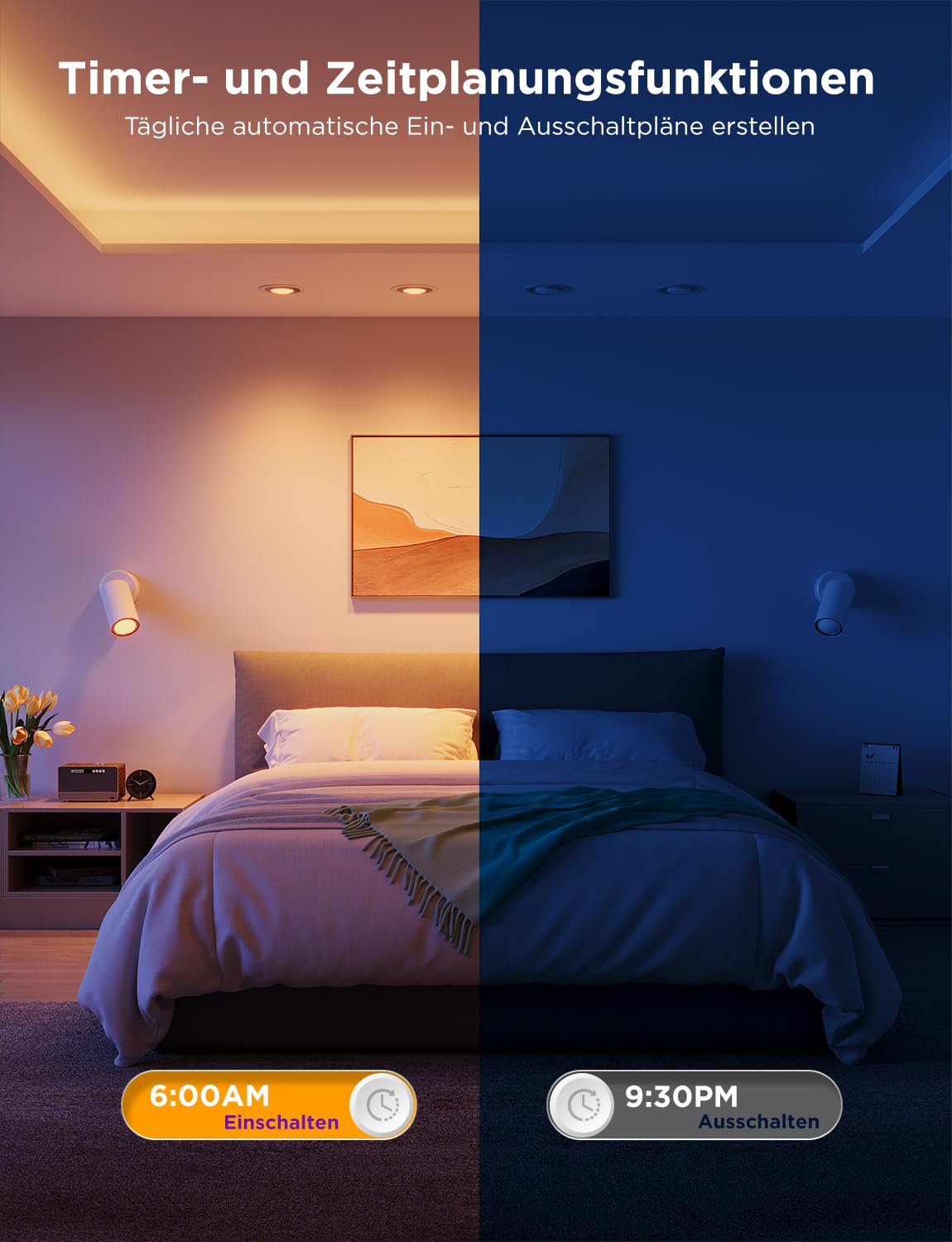 Govee GU10 RGBWW Smart LED Lampe 4er Pack, Alexa, Google, Musik Sync