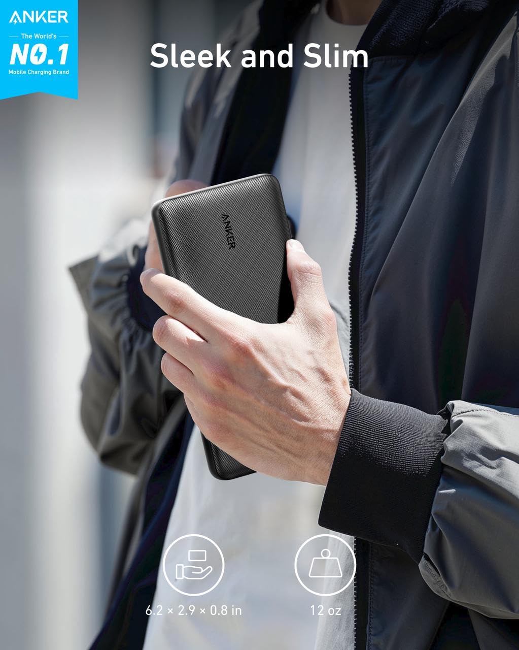 Anker 325 Powerbank 20.000 mAh, PowerIQ, 2x USB-A, USB-C Input