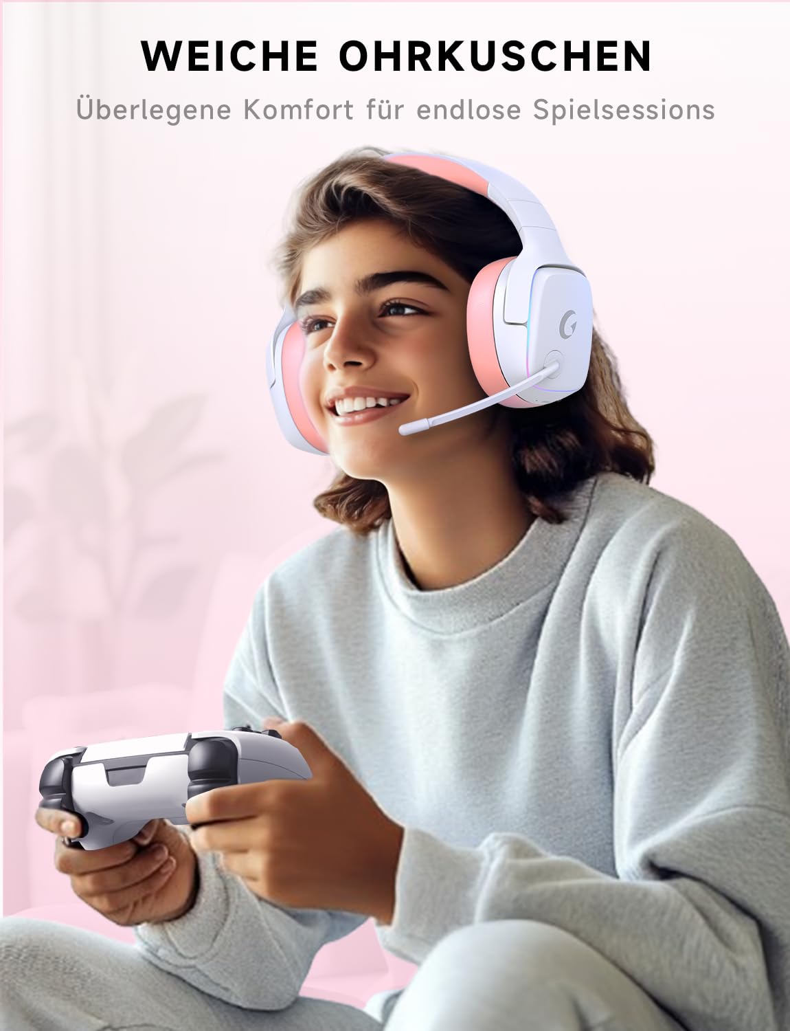 PS5 Gaming Headset kabellos 7.1, BT 5.3, 2.4GHz, 70h, RGB