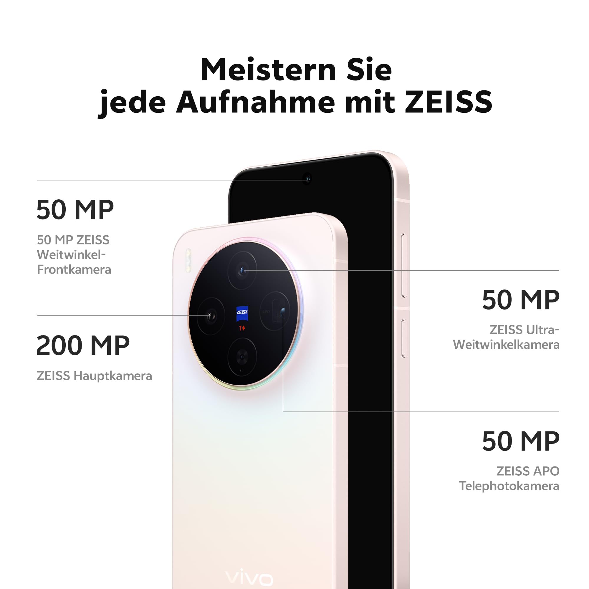 vivo X300 5G Smartphone 12+256 GB mit 200 MP ZEISS-Kamera
