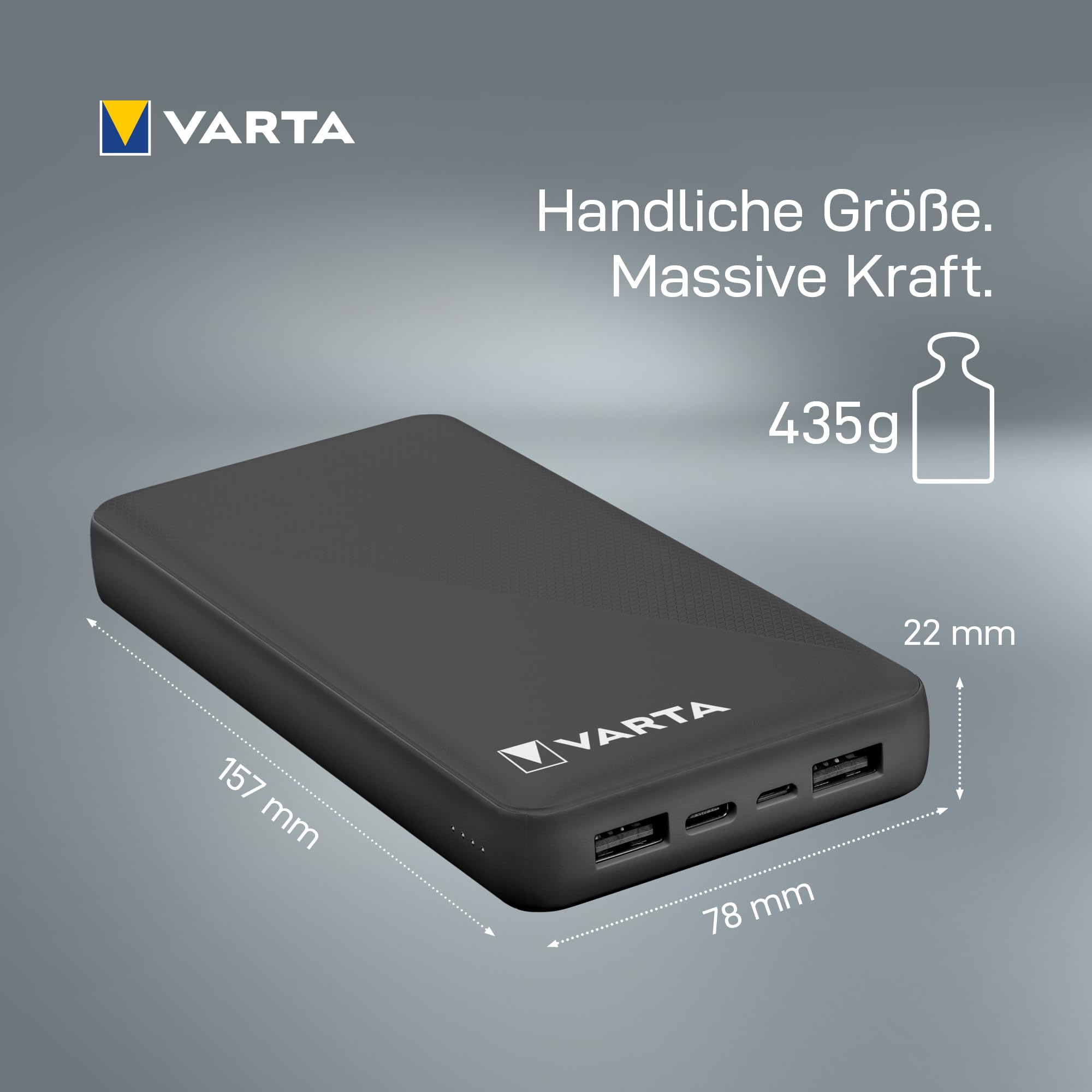 VARTA Power Bank 20.000 mAh, 4 Ports, USB-C, Schnellladen