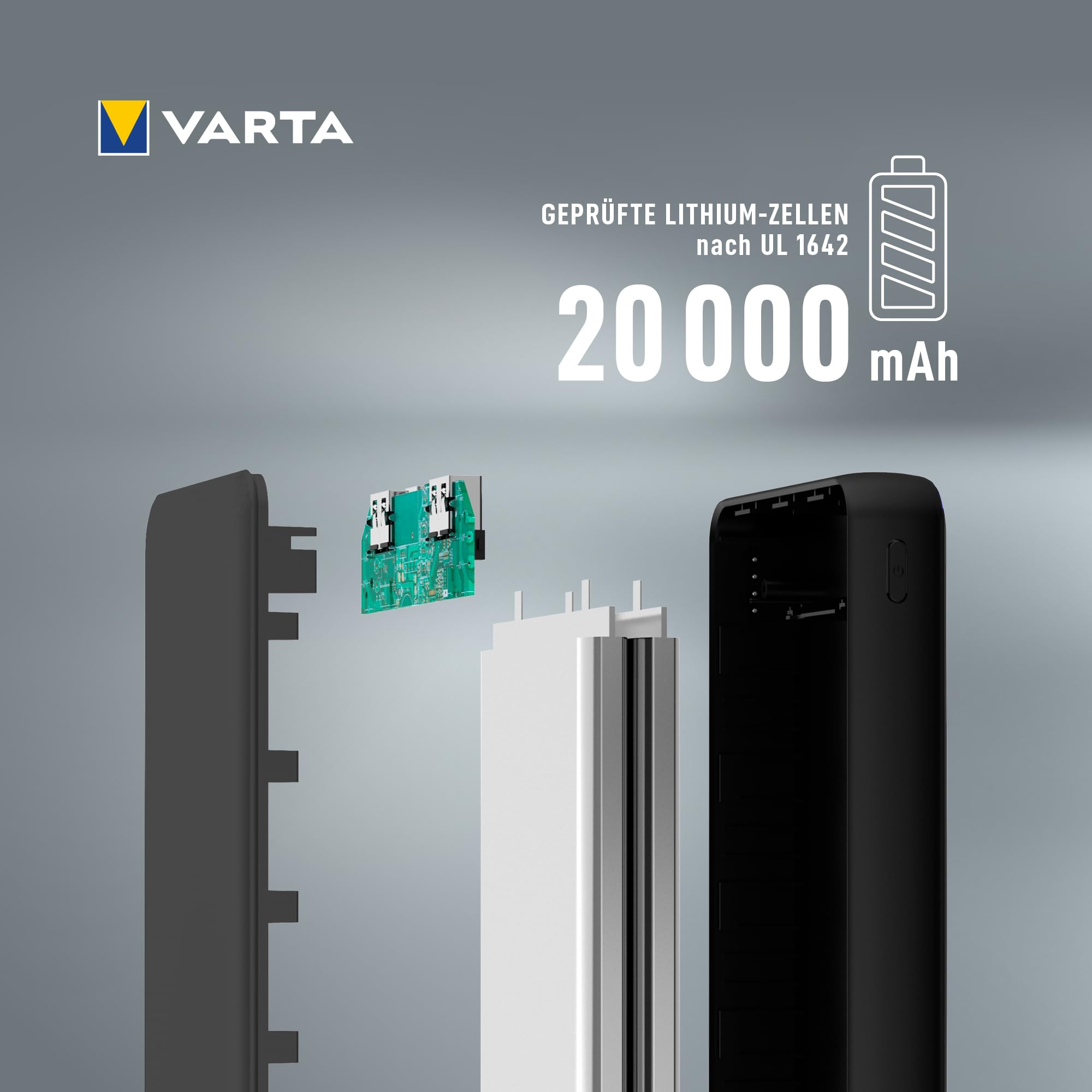 VARTA Power Bank 20.000 mAh, 4 Ports, USB-C, Schnellladen