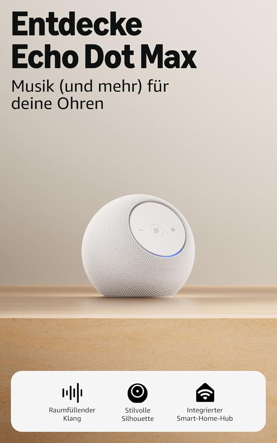 Amazon Echo Dot Max (neu) – Alexa-Lautsprecher mit kräftigem Klang & Smart-Home-Hub