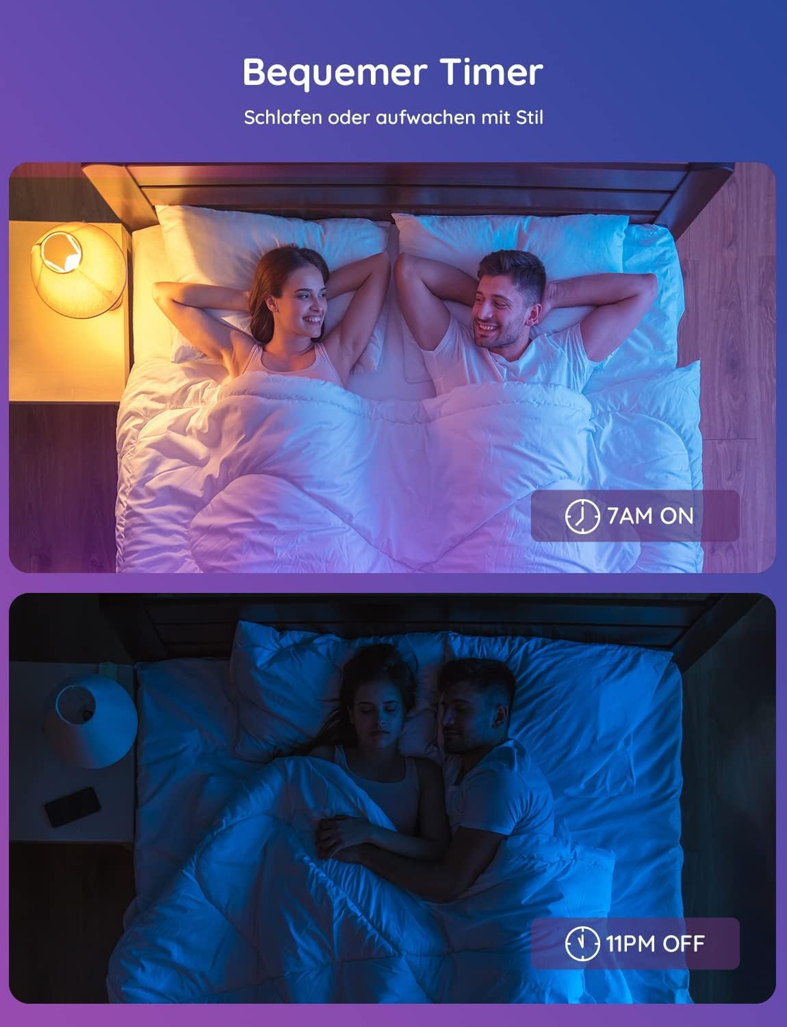 Govee Smart Bulb E27, WiFi LED Lamp RGBWW Compatible with Matter, Alexa and Google Assistant, dimmable with 16 million DIY Colors, 800LM, 54 Scenes, Smart Home Alexa Accessories, 2 pack