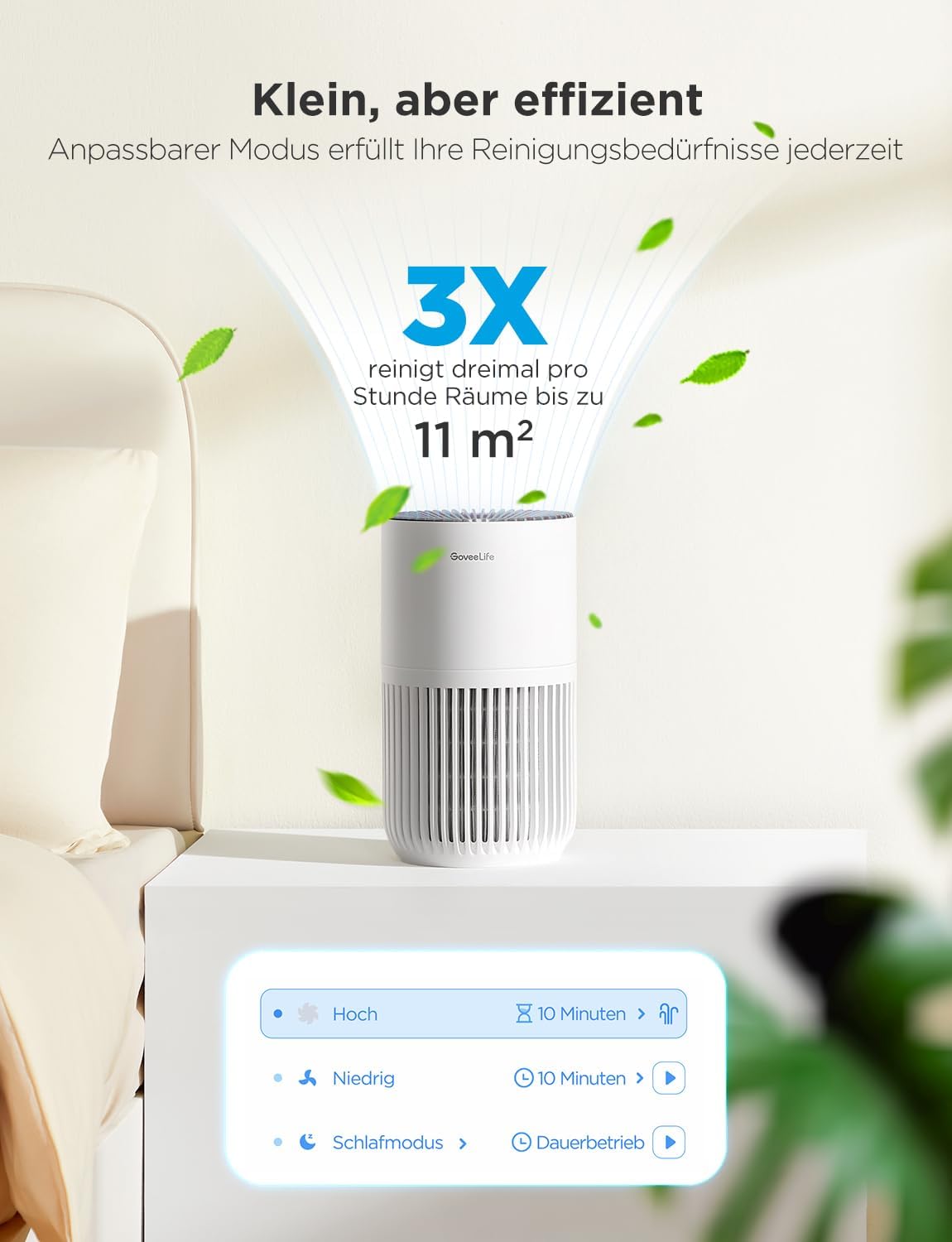 GoveeLife Mini Luftreiniger mit HEPA, App- & Alexa-Steuerung