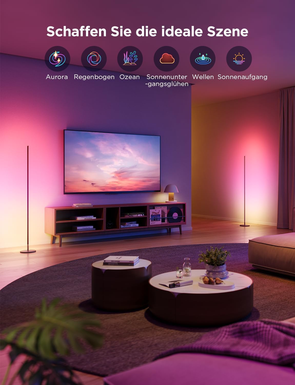 Govee RGBIC LED Stehlampe, WLAN, dimmbar, Alexa, Gaming Zimmer