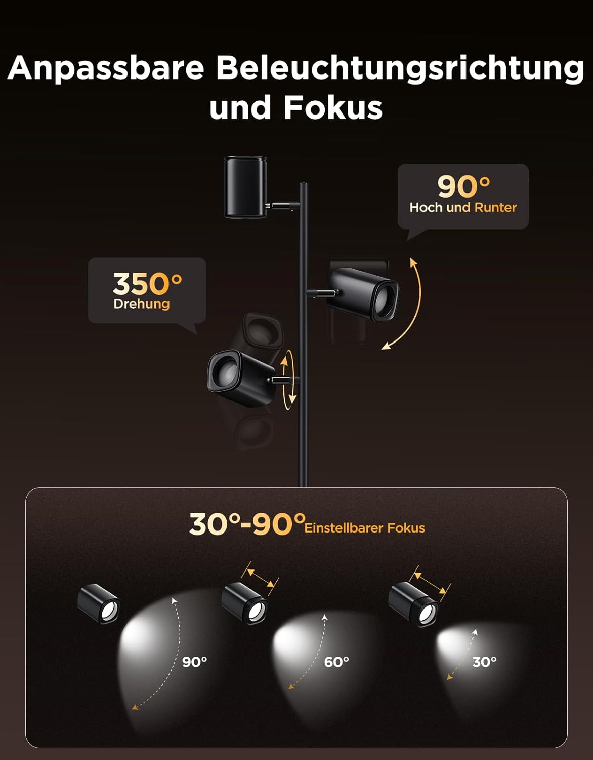 Govee 3-Flammen LED Stehlampe, RGBWW, 1500 lm, Alexa, Wohnzimmer