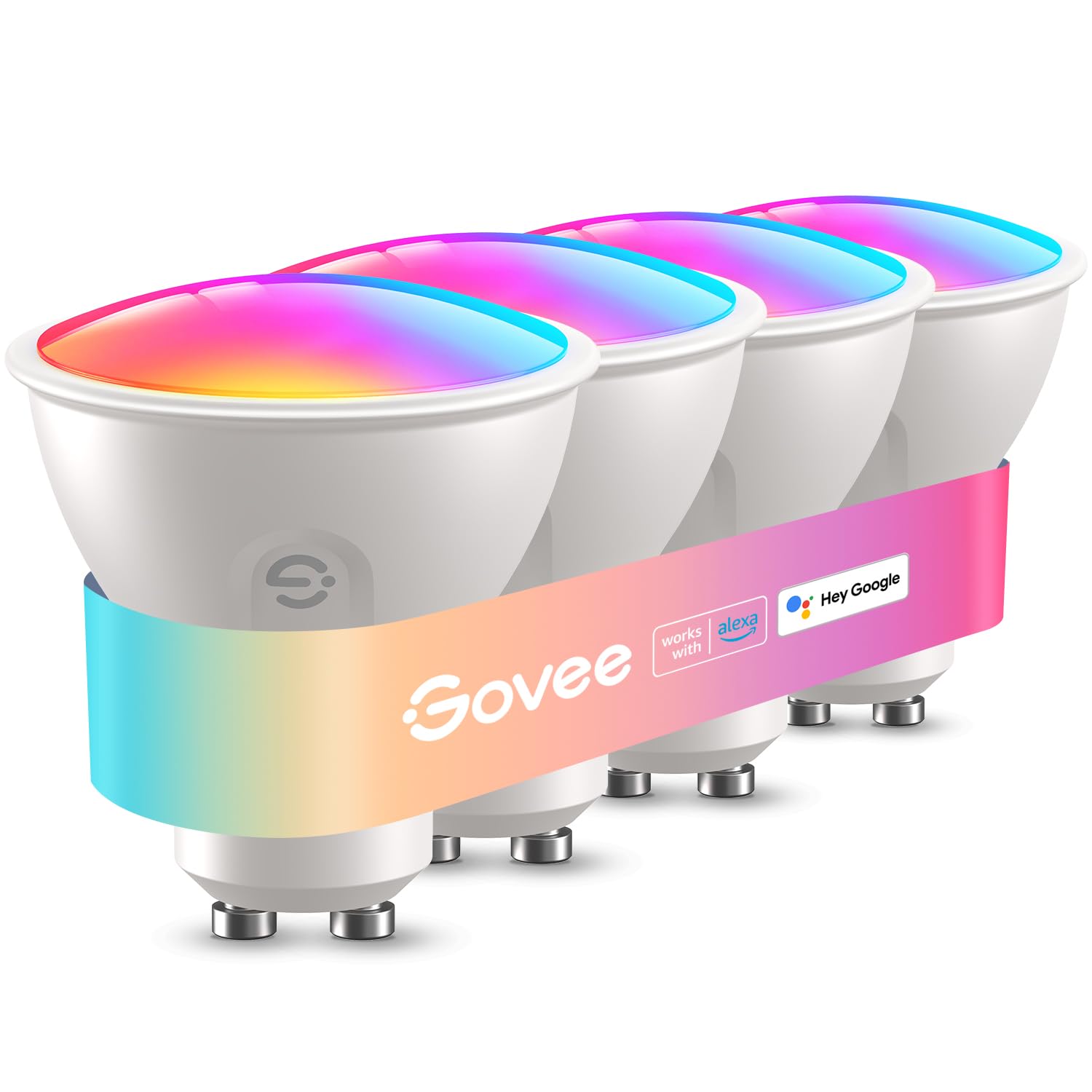 Govee GU10 RGBWW Smart LED Lampe 4er Pack, Alexa, Google, Musik Sync