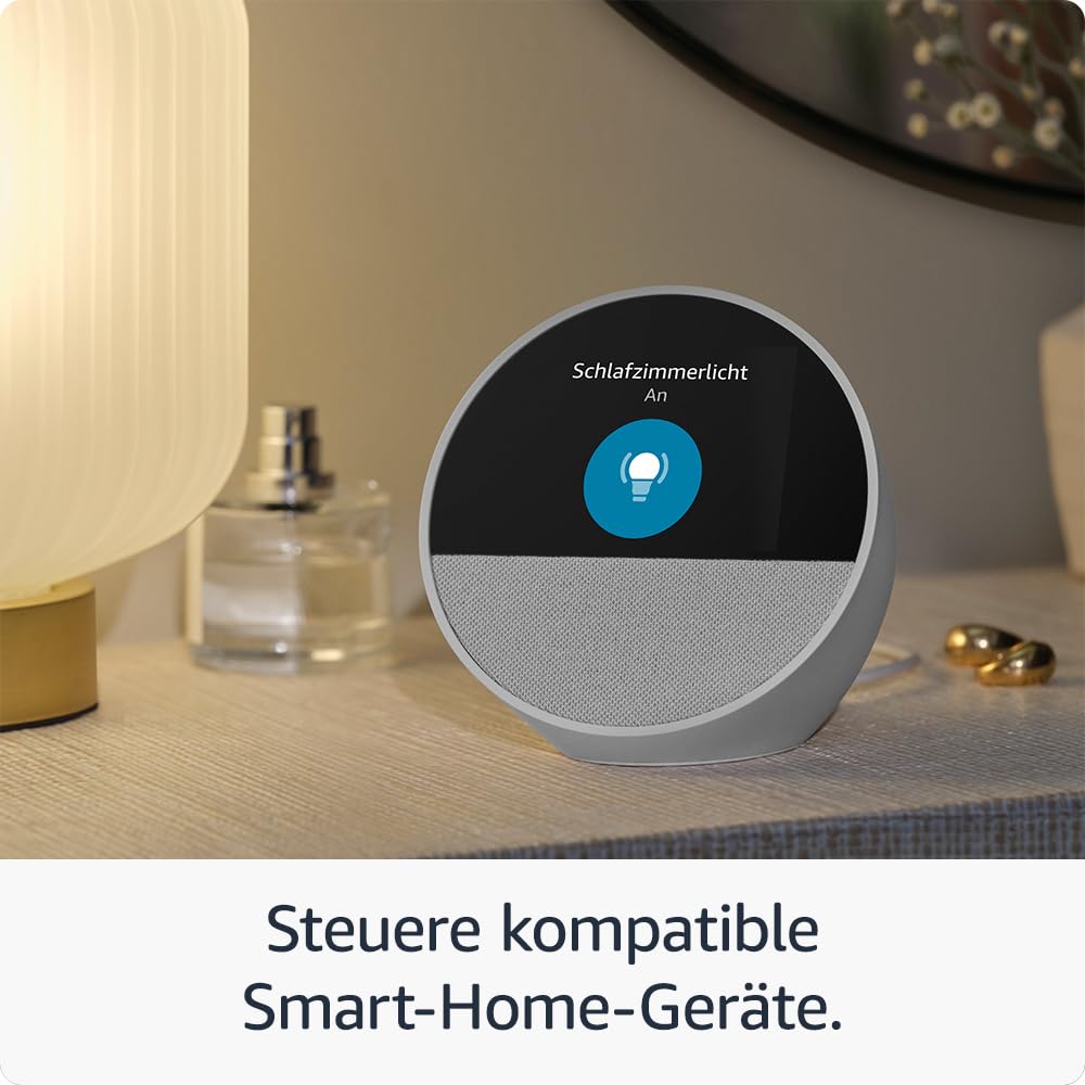 Amazon Echo Spot (2024) – Smarter Wecker mit Alexa & kräftigem Klang, Schwarz