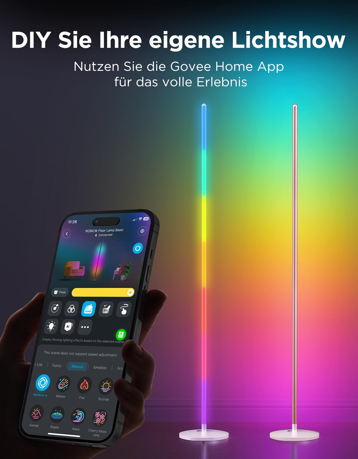 Govee RGBIC LED Stehlampe, WLAN, dimmbar, Alexa, Gaming Zimmer