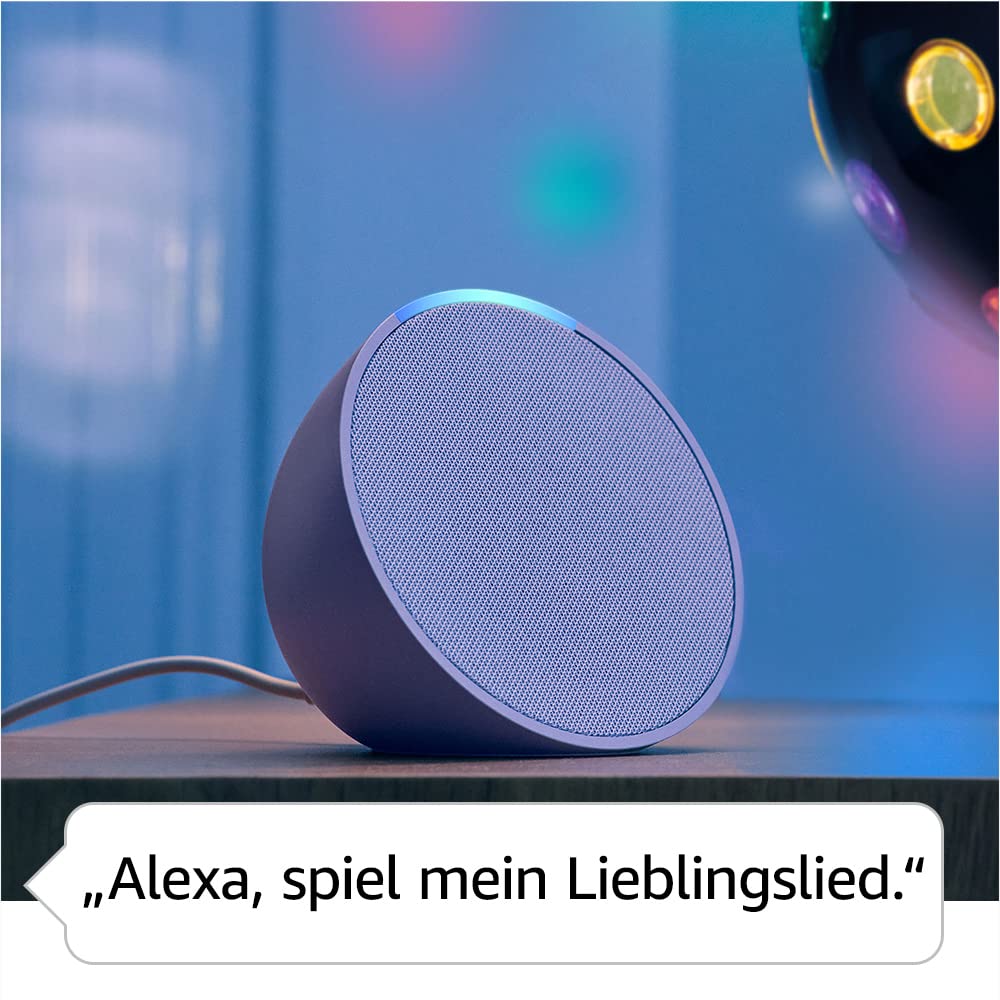 Amazon Echo Pop (neueste Gen) – Kompakter Alexa-Lautsprecher Lavender Bloom