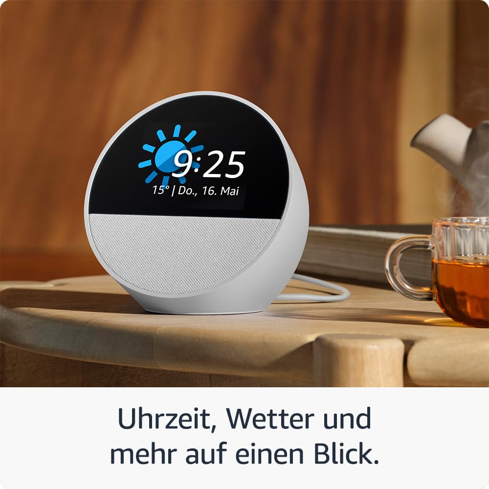 Amazon Echo Spot (2024) – Smarter Wecker mit Alexa & kräftigem Klang, Schwarz