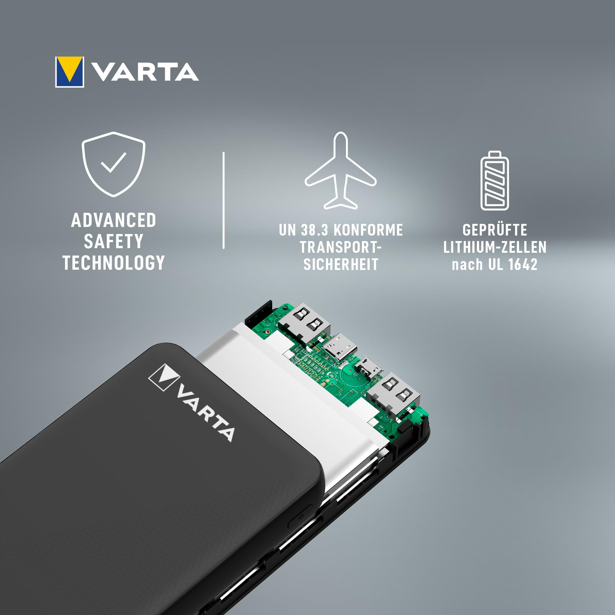 VARTA Power Bank 20.000 mAh, 4 Ports, USB-C, Schnellladen