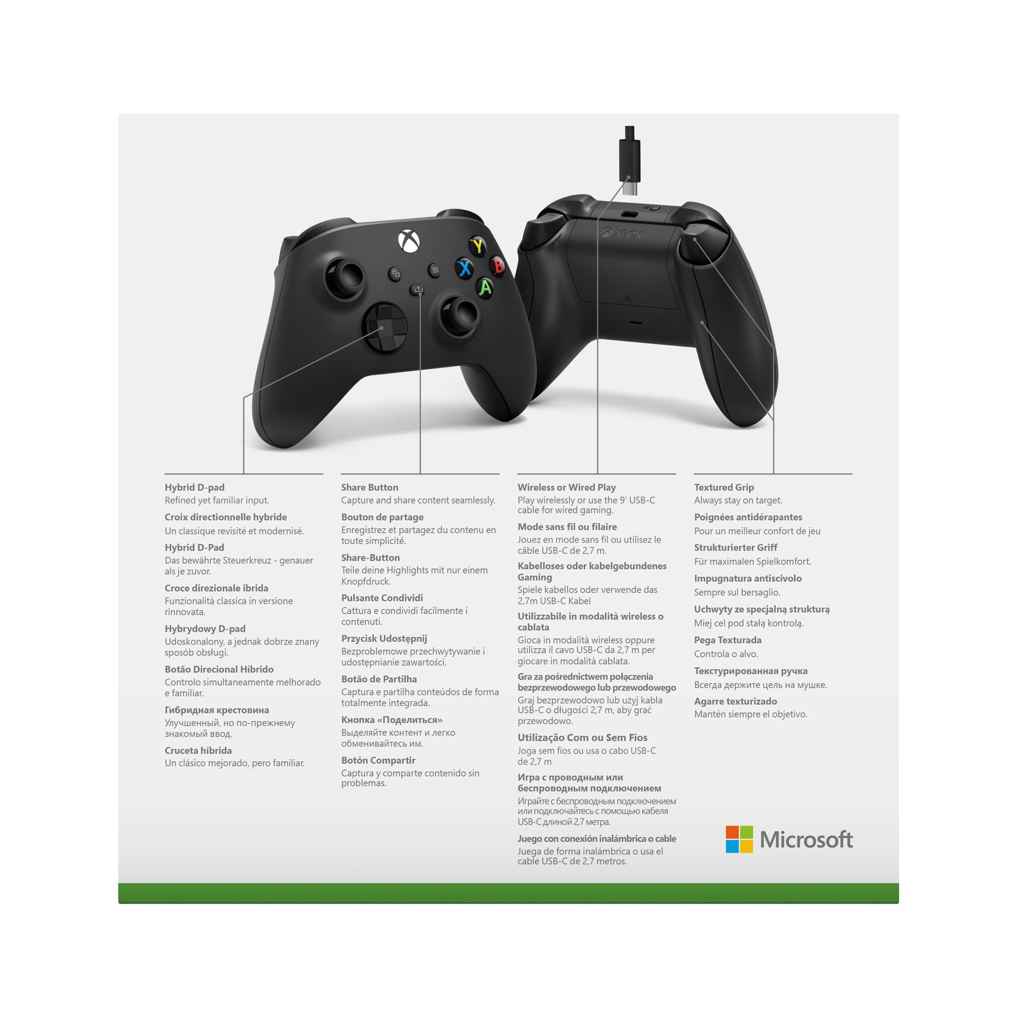 Xbox Wireless Controller – Carbon Black für Xbox & PC
