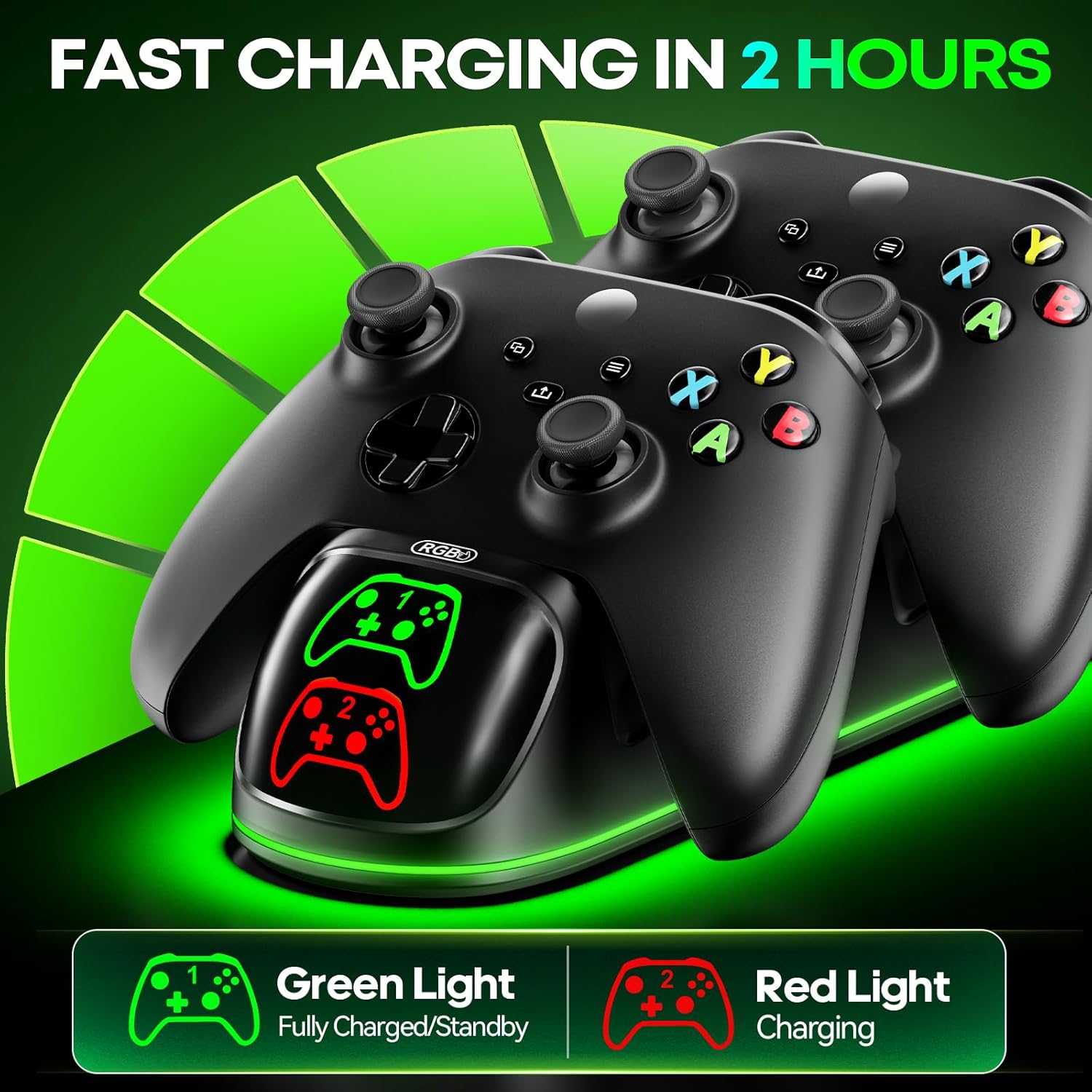 OIVO Xbox Controller Ladestation mit 2× 5580mWh Akkus One/Series X|S