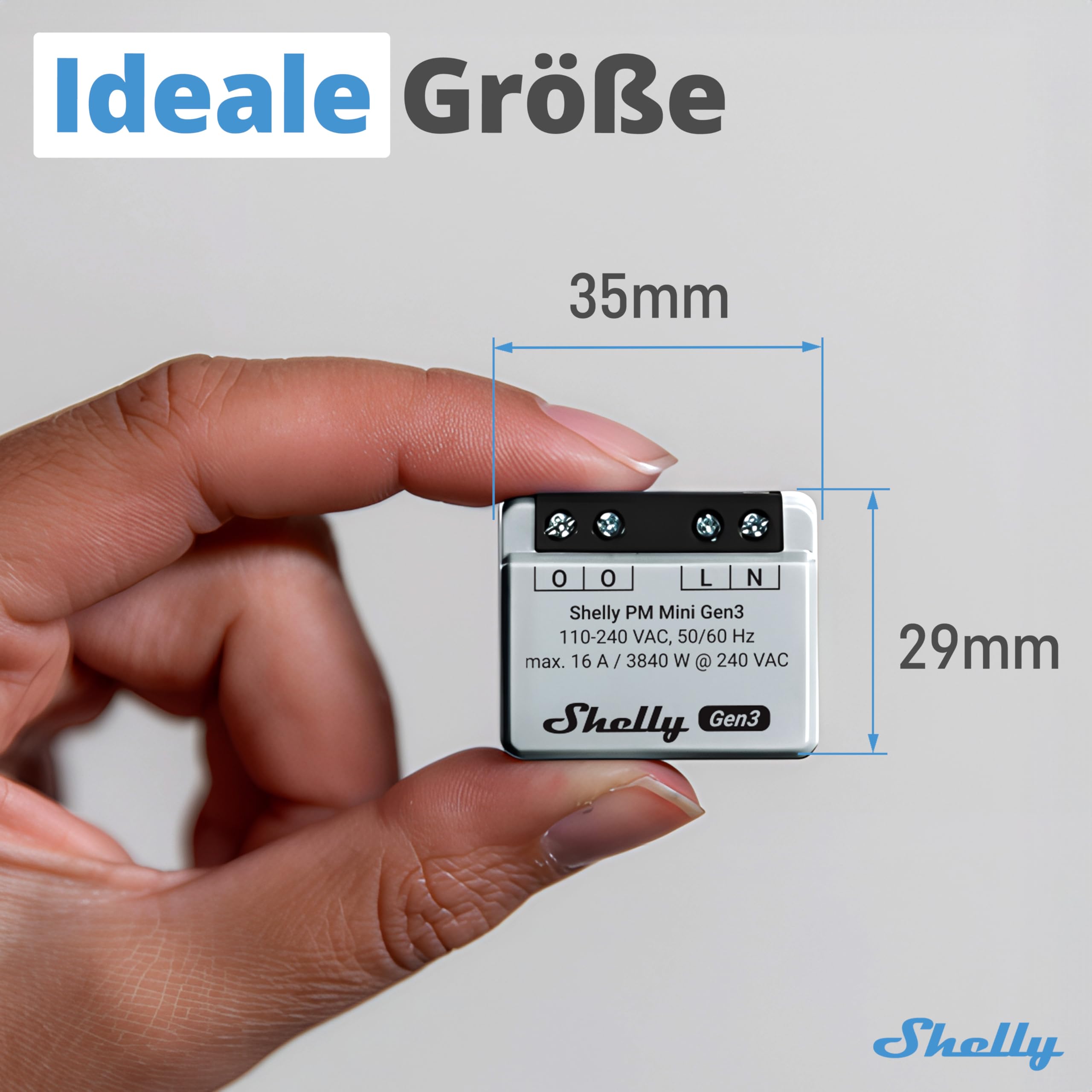 Shelly 1 Mini Gen3 WLAN Relais, 1 Kanal 8A, potenzialfrei