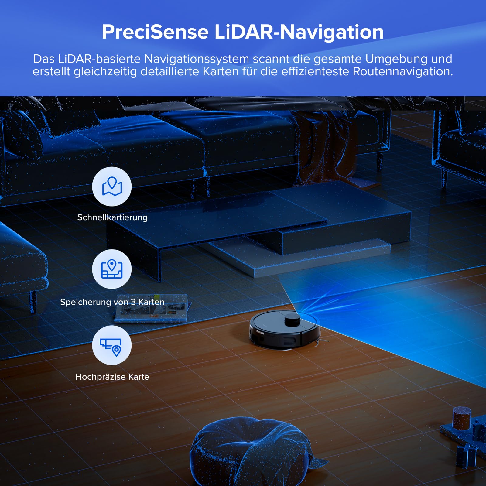 Roborock Q7 L5+ Set Absaugstation 8000Pa LiDAR Saug&Wisch Schwarz