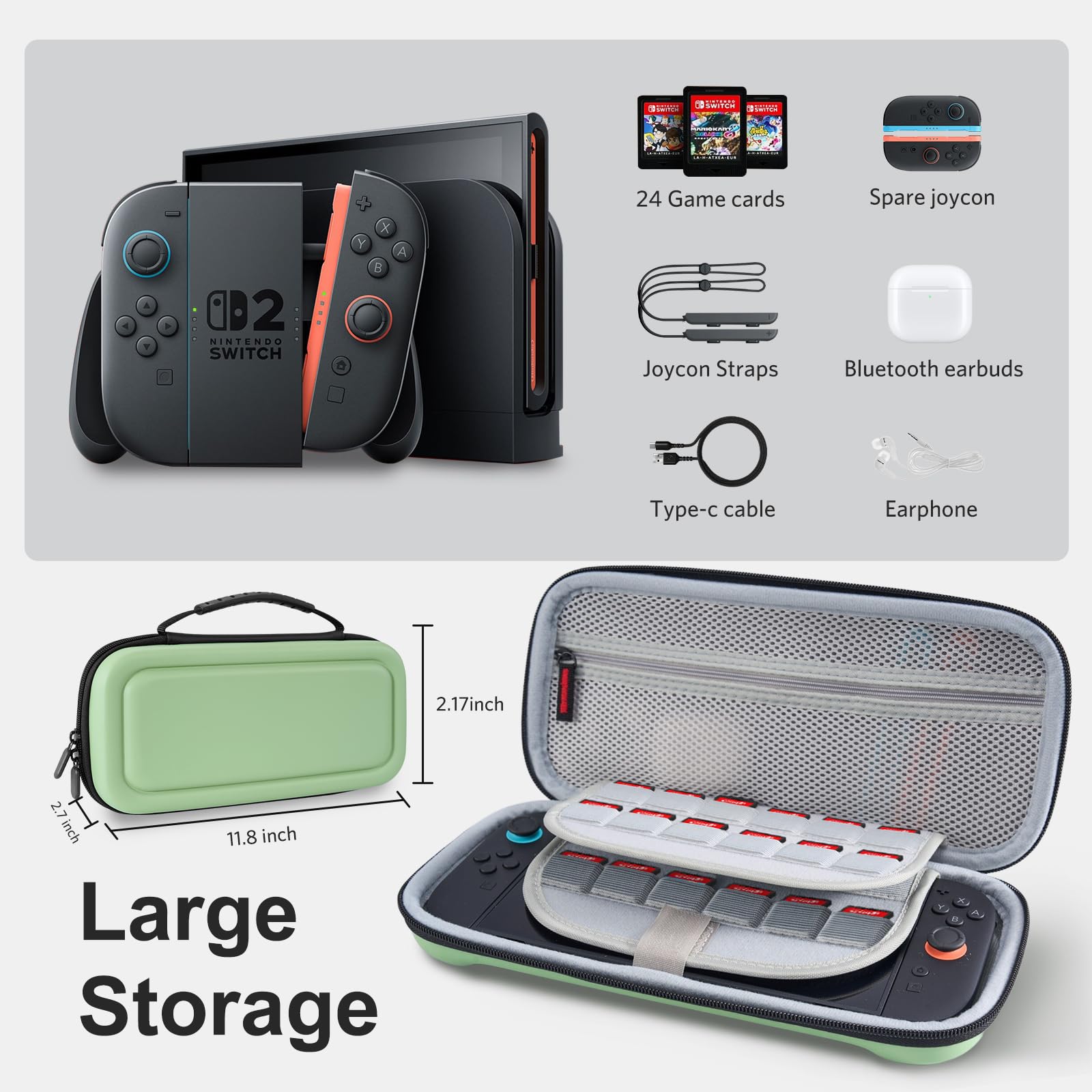 CoBak Tragetasche für Nintendo Switch 2 (2025) – 3-in-1 Schutzset