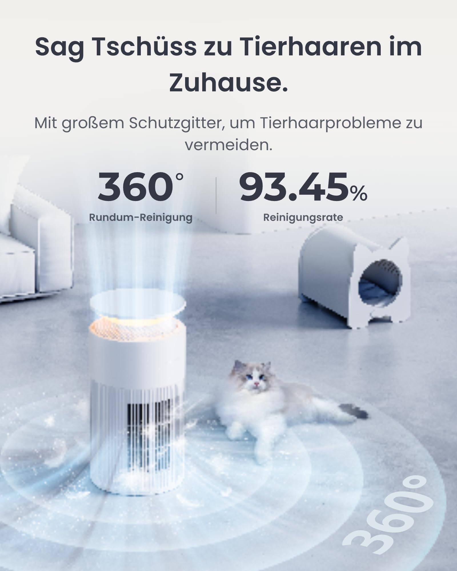 SwitchBot Luftreiniger 400 m³/h mit HEPA, App & Nachtlicht