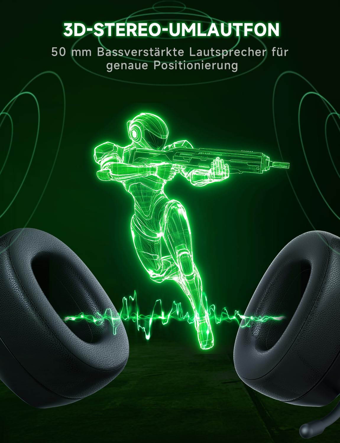 PS5 Gaming Headset kabellos 7.1, BT 5.3, 2.4GHz, 70h, RGB