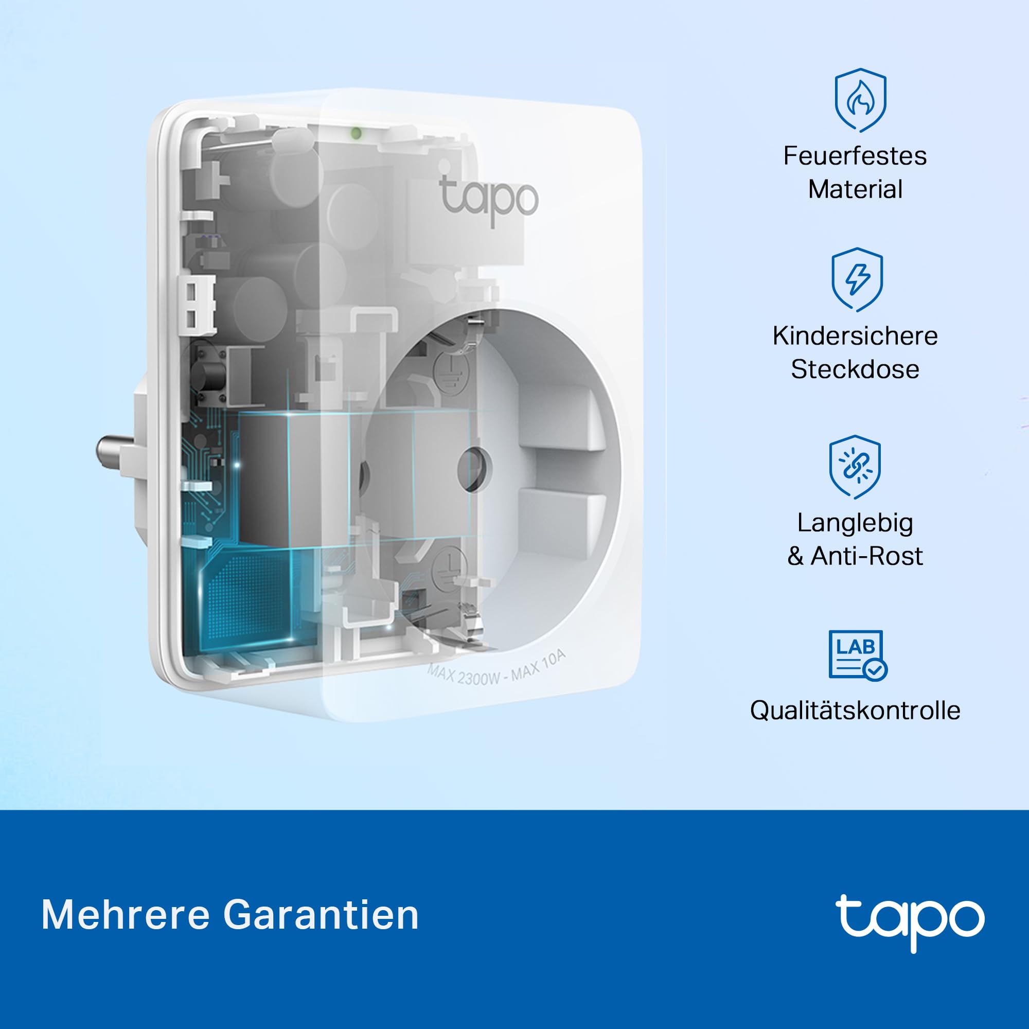 TP-Link Tapo WLAN Smart-Steckdose, 4er Pack, kompatibel mit Alexa & Google Home