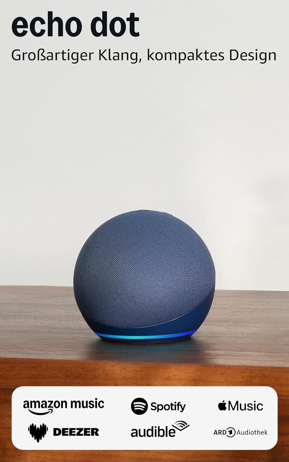 Echo Dot (neueste Gen) – Smart Speaker mit Alexa, Farbe Deep Sea Blue